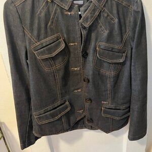 CHIC COTTON-BLEND JEAN JACKET - BOMBER STYLE MADE IN ITALY